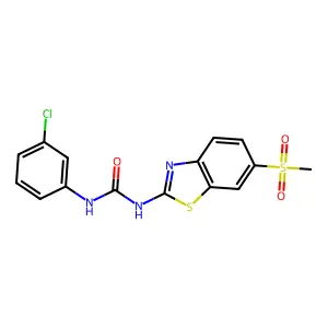 1-(3-chlorophenyl)-3-(6-methylsulfonyl-1,3-benzothiazol-2-yl)urea structure