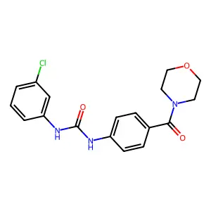 1-(3-chlorophenyl)-3-[4-[4-morpholinyl(oxo)methyl]phenyl]urea structure
