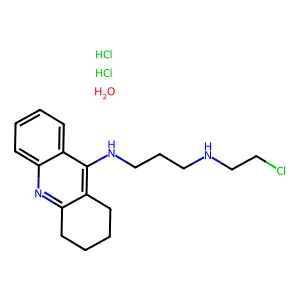1,2,3,4-Tetrahydro-9-((3-((2-chloroethyl)amino)propyl)amino)acridine dihydrochloride hydrate structure