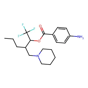 [1,1,1-trifluoro-3-(piperidin-1-ylmethyl)hexan-2-yl] 4-aminobenzoate structure