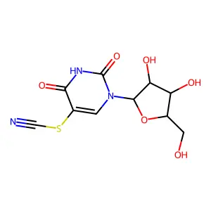 [1-[3,4-dihydroxy-5-(hydroxymethyl)oxolan-2-yl]-2,4-dioxopyrimidin-5-yl] thiocyanate structure