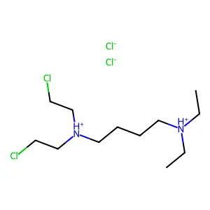 bis(2-chloroethyl)-[4-(diethylazaniumyl)butyl]azanium dichloride structure