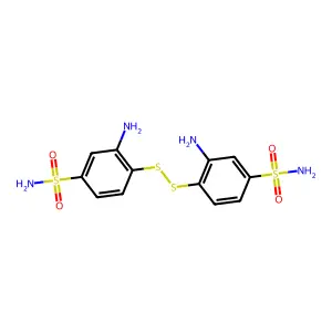 Compound C12H14N4O4S4 structure