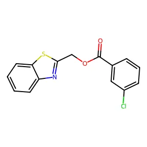 1,3-benzothiazol-2-ylmethyl 3-chlorobenzoate structure