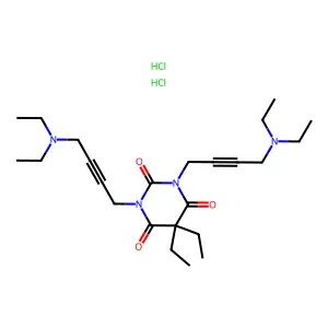 Barbituric acid, 1,3-bis(4-(diethylamino)-2-butynyl)-5,5-diethyl-, dihydrochloride structure