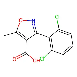 3-(2,6-Dichlorophenyl)-5-methylisoxazole-4-carboxylic acid structure