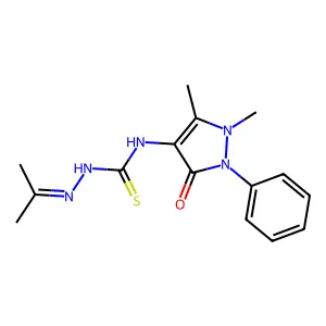 1-(1,5-dimethyl-3-oxo-2-phenylpyrazol-4-yl)-3-(propan-2-ylideneamino)thiourea structure