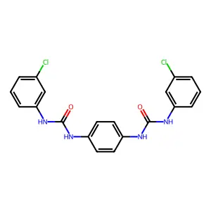 1,1'-(1,4-Phenylene)bis(3-(3-chlorophenyl)urea) structure