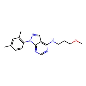 1-(2,4-dimethylphenyl)-N-(3-methoxypropyl)-1H-pyrazolo[3,4-d]pyrimidin-4-amine structure