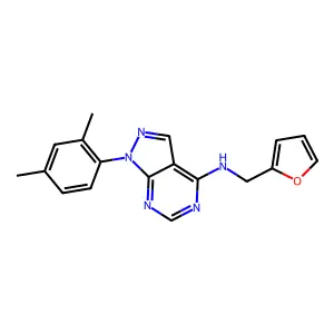 1-(2,4-dimethylphenyl)-N-(furan-2-ylmethyl)-1H-pyrazolo[3,4-d]pyrimidin-4-amine structure