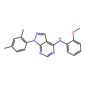 1-(2,4-dimethylphenyl)-N-(2-methoxyphenyl)-1H-pyrazolo[3,4-d]pyrimidin-4-amine structure