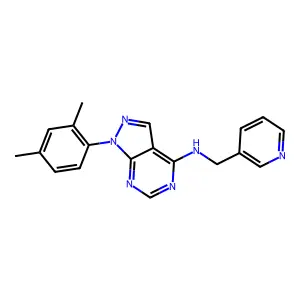 [1-(2,4-dimethylphenyl)pyrazolo[4,5-e]pyrimidin-4-yl](3-pyridylmethyl)amine structure