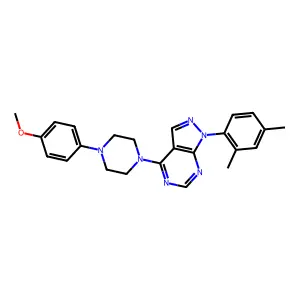 1-(2,4-dimethylphenyl)-4-[4-(4-methoxyphenyl)piperazin-1-yl]pyrazolo[5,4-d]pyrimidine structure