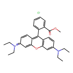 Xanthylium, 3,6-bis(diethylamino)-9-(2-(methoxycarbonyl)phenyl)-, chloride structure