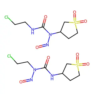 1-(2-chloroethyl)-3-(1,1-dioxothiolan-3-yl)-1-nitrosourea;3-(2-chloroethyl)-1-(1,1-dioxothiolan-3-yl)-1-nitrosourea structure
