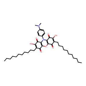 10-[4-(dimethylamino)phenyl]-2,8-dihydroxy-3,7-di(undecyl)phenoxazine-1,4,6,9-tetrone structure