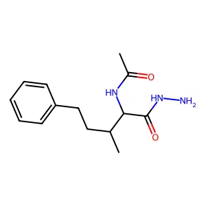 N-(1-hydrazinyl-3-methyl-1-oxo-5-phenylpentan-2-yl)acetamide structure