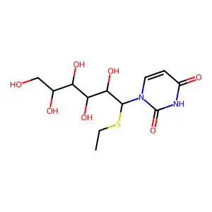 1-(1-ethylsulfanyl-2,3,4,5,6-pentahydroxyhexyl)pyrimidine-2,4-dione structure