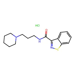 1,2-Benzisothiazole-3-carboxamide, N-(3-piperidinopropyl)-, monohydrochloride structure