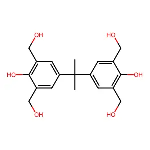 4-[2-[4-hydroxy-3,5-bis(hydroxymethyl)phenyl]propan-2-yl]-2,6-bis(hydroxymethyl)phenol structure