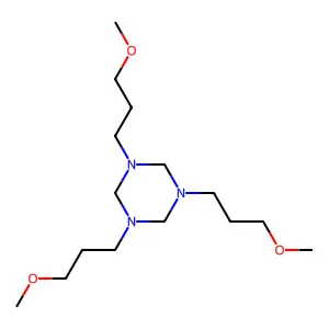 Hexahydro-1,3,5-tris(3-methoxypropyl)-s-triazine structure