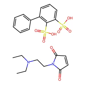 1-[2-(diethylamino)ethyl]pyrrole-2,5-dione;3-phenylbenzene-1,2-disulfonic acid structure
