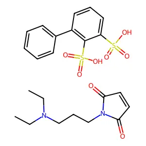 1-[3-(diethylamino)propyl]pyrrole-2,5-dione;3-phenylbenzene-1,2-disulfonic acid structure