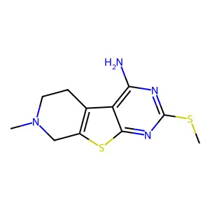 11-methyl-5-methylsulfanyl-8-thia-4,6,11-triazatricyclo[7.4.0.02,7]trideca-1(9),2,4,6-tetraen-3-amine structure