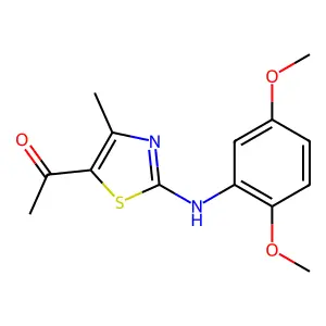 1-[2-(2,5-dimethoxyanilino)-4-methyl-1,3-thiazol-5-yl]ethanone structure