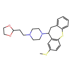 1-[10,11-Dihydro-8-(methylthio)dibenzo[b,f]thiepin-10-yl]-4-[2-(1,3-dioxolan-2-yl)ethyl]piperazine structure