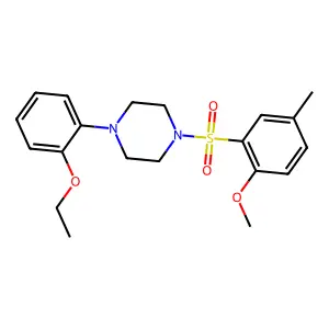 1-(2-ethoxyphenyl)-4-(2-methoxy-5-methylphenyl)sulfonylpiperazine structure