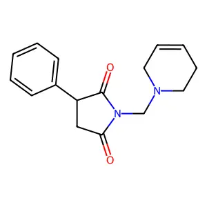 1-(3,6-dihydro-2H-pyridin-1-ylmethyl)-3-phenylpyrrolidine-2,5-dione structure