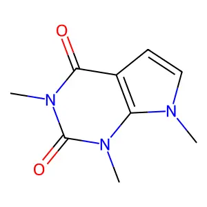 1,3,7-trimethylpyrrolo[2,3-d]pyrimidine-2,4-dione structure