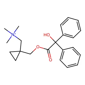 [1-[(2-hydroxy-2,2-diphenylacetyl)oxymethyl]cyclopropyl]methyl-trimethylazanium structure