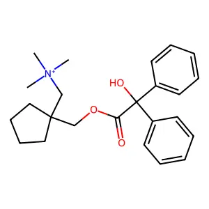 [1-[(2-hydroxy-2,2-diphenylacetyl)oxymethyl]cyclopentyl]methyl-trimethylazanium structure