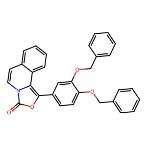 1-[3,4-bis(phenylmethoxy)phenyl]-[1,3]oxazolo[4,3-a]isoquinolin-3-one structure