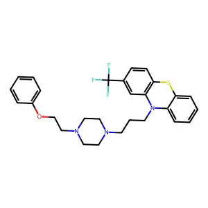 10-[3-[4-(2-phenoxyethyl)piperazin-1-yl]propyl]-2-(trifluoromethyl)phenothiazine structure