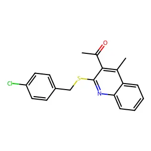 1-[2-[(4-chlorophenyl)methylsulfanyl]-4-methylquinolin-3-yl]ethanone structure