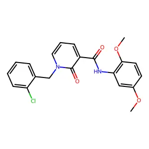 1-[(2-chlorophenyl)methyl]-N-(2,5-dimethoxyphenyl)-2-oxopyridine-3-carboxamide structure