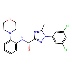 1-(3,5-dichlorophenyl)-5-methyl-N-(2-morpholin-4-ylphenyl)-1,2,4-triazole-3-carboxamide structure