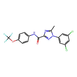 1-(3,5-dichlorophenyl)-5-methyl-N-[4-(trifluoromethoxy)phenyl]-1H-1,2,4-triazole-3-carboxamide structure