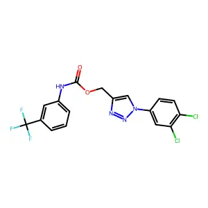 [1-(3,4-dichlorophenyl)-1H-1,2,3-triazol-4-yl]methyl N-[3-(trifluoromethyl)phenyl]carbamate structure