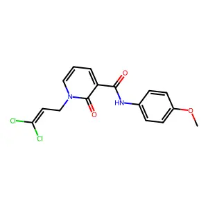 1-(3,3-dichloro-2-propenyl)-N-(4-methoxyphenyl)-2-oxo-1,2-dihydro-3-pyridinecarboxamide structure