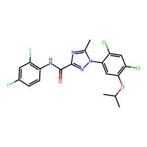 1-(2,4-dichloro-5-isopropoxyphenyl)-N-(2,4-difluorophenyl)-5-methyl-1H-1,2,4-triazole-3-carboxamide structure
