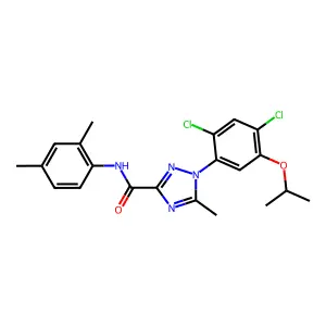 1-(2,4-dichloro-5-propan-2-yloxyphenyl)-N-(2,4-dimethylphenyl)-5-methyl-1,2,4-triazole-3-carboxamide structure