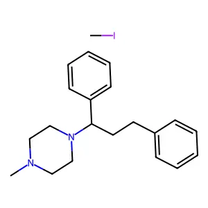 1-(1,3-diphenylpropyl)-4-methylpiperazine;iodomethane structure