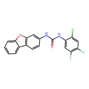 1-(2-chloro-4,5-difluorophenyl)-3-dibenzofuran-3-ylurea structure
