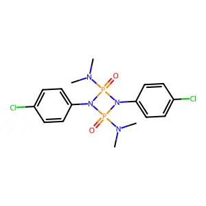 1,3-bis(4-chlorophenyl)-2-N,2-N,4-N,4-N-tetramethyl-2,4-dioxo-1,3,2lambda5,4lambda5-diazadiphosphetidine-2,4-diamine structure