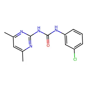 1-(3-chlorophenyl)-3-(4,6-dimethylpyrimidin-2-yl)urea structure