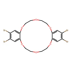 11,12,24,25-tetrabromo-2,5,8,15,18,21-hexaoxatricyclo[20.4.0.09,14]hexacosa-1(26),9,11,13,22,24-hexaene structure